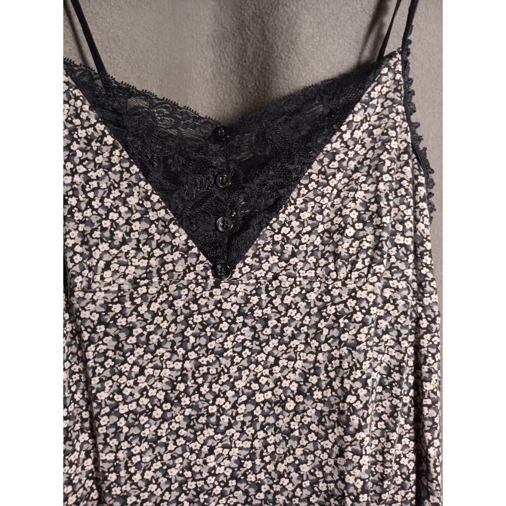 Aerie Women’s Medium Black Floral Lace V‑Neck Spaghetti Strap Nighty Sleepwear - Picture 3 of 7